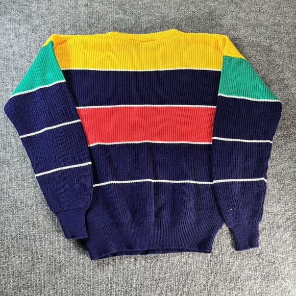 Ocean Pacific Sweater Mens Large Multicolor Stripe Knit Crewneck Pullover - Picture 3 of 4